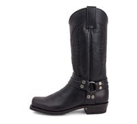 HWJFDC Botas Camperas Hombre Botas vaqueras occidentales for hombre, botas casuales de cuero, caballero for, botines retro bordados media pantorrilla, for(Black,46)