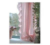HWJFDC Cortinas Dormitorio Cortinas Transparentes for Sala de Estar, Dormitorio niñas, Cortina Gasa Rosa con Volantes, telón Fondo Tul, Protectora for Ventana(1PC Pink Tulle,Hook,W200 x H230CM)