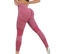 HWJFDC Mallas Push Up Mujer Polainas de Levantamiento de glúteos for Mujeres, Pantalones de Yoga for Entrenamiento de Gimnasio(Rose Red,S)