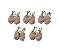 HWJFDC Punteras Gimnasia Ritmica Zapatos de Gimnasia rítmica, Calcetines Media caña, Suela competición Punto, protegen el Color la Piel elástica, Zapatos Baile(5 Pairs,L)