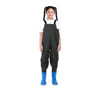 HWJFDC Vadeadores De Pesca Vadeadores for niños con Botas, vadeadores Juveniles de una Pieza for Pesca, Caza, Impermeables, Trajes Agua, Pantalones Lluvia for y(Black 24)