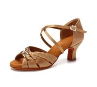 HWJFDC Zapatos Baile Latino Mujer Zapatos de Baile Latino for Mujer, Zapatos Pole Dance, Salsa Moderna, Tango, Latinos tacón Alto Ajustables for niñas(Q FU-6CM,37)