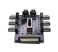 Hwmsza 1 a 8 3Pin Fan Hub Splitter PC Mining Cable 12V Fuente de alimentación Enfriador Controlador de Velocidad de enfriamiento Adaptador
