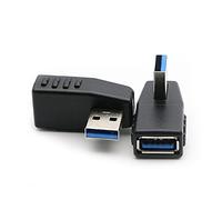 Hwmsza 2 unids/Lote 90 Grados Izquierda/Derecha/Arriba/Abajo ángulo USB 3,0 Tipo A Conector Adaptador Macho a Hembra M/F (Color : 2PCS Right Angle)