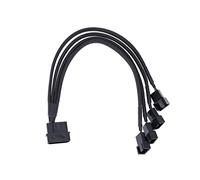 Hwmsza 27cm 4 Pines IDE Molex a 4 Puertos 3 Pines/4 Pines Fuente de alimentación Enchufe Enfriador Ventilador Adaptador Cable de alimentación Divisor Compatible con PC Caja de la computadora