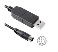 Hwmsza Cable de datos de comunicación secuenciador de música QY100 Cable de programación USB prolífico PL2303 USB RS232 Serial a MI-N Din 8 pines(1m,Molded Mini Din)