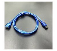 Hwmsza Cable de extensión USB Cable de Datos Macho a Hembra con Anillo magnético blindado Cable USB Todo Cobre Azul Transparente (Size : 0.3M)