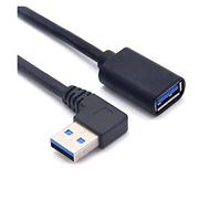 Hwmsza Compatible con USB 3.0 Angle Cable de extensión de 90 Grados Cable Adaptador Macho a Hembra Transmisión con Cables Derecha/Izquierda/Arriba/Abajo (Size : 1.5m, Color : Left)