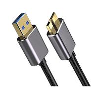 Hwmsza Disco Duro Cable Externo Cable USB Micro B Cable HDD Cable de Datos Micro Cable SSD Sata Compatible con el Disco Duro SAMS-ung Cable Micro B USB3.0 (Size : 3M, Color : Silver)