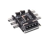 Hwmsza Divisor de 1 a 8 vías, Ventilador de refrigeración Hub, 3 Pines, 12V, Toma de Corriente, Adaptador de PCB, Control de Velocidad de 2 Niveles, PC, Ordenador, IDE Molex