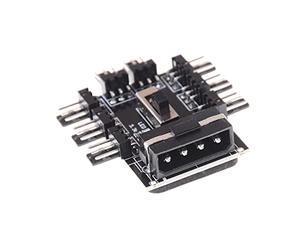 Hwmsza Divisor de 1 a 8 vías, Ventilador de refrigeración Hub, 3 Pines, 12V, Toma de Corriente, Adaptador de PCB, Control de Velocidad de 2 Niveles, PC, Ordenador, IDE Molex