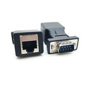 Hwmsza Llegada DB9 RS232 Macho/Hembra a RJ45 Adaptador Hembra Puerto COM a convertidor de Puerto Ethernet LAN (Color : Male)