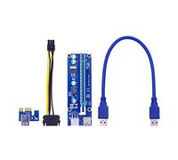 Hwmsza VER006C PCI-E Riser Card 006C PCIE 1X a 16X Extender 60CM 100CM USB 3.0 Cable SATA a 6Pin Cable de alimentación Compatible con Tarjeta Gra-phics (Color : 0.3M)