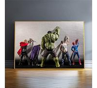 HWNU Avengers in The Toilet Movie Hulk Superhero Art Pittura su Tela Poster Art Sin Marco Poster, Vendicatori Poster Gift Boy Home Decor (50x70cm sin Marco)