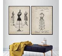 HWNU Cuadros de Impresiones en Lienzo Arte de Pared Pintura de época Formas de Vestir Couture Moda Sala de Costura Decoración del hogar Cartel de Estilo nórdico Sin Marco