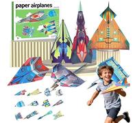 hwqsad Remainderk - Libro de avión de papel para bricolaje, 16 creativos aviones de papel plegables con 36 hojas de papel de origami colorido, estimula la imaginación, grandes regalos para niños (1
