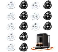 HWSWSH 16 Pcs Mini Ruedas Autoadhesivas Giratorias de 360° para Muebles, Freidora, Licuadora, Cafetera, Cubo de Basura, Caja, Silla, Mesita - Negro y Blanco
