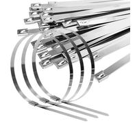 HWSWSH 30 Pcs 500mm×100mm Bridas Metalicas bridas de metal Bridas de Acero Inoxidable para Fijación de Tuberías Reparación de Cercas y Atado de Cables Resistente y Fuerte para Coche Interior Exterior