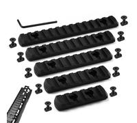 HWSWSH 5 Pcs Rail Picatinny para Escopeta de juguete 5/7/9/11/13 Ranuras MLOK Sección de Rieles Picatinny Compatible con Mlok Systems para Mira Linternas Montura de Eslinga + Llave Tornillos y Tuerca