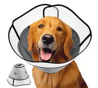 HWSWSH Collarín para Perros Grandes Cuello 46.9~60.9cm Collarín para Mascotas Collar Isabelino Perro Protector Collares de Recuperación Ajustable para Perros No Rascarse Recuperación de Cirugía Herida