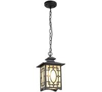 HWSY Lámpara Colgante de Techo de jardín de pérgola Industrial Retro Impermeable Pueblo de Campo Americano Lámpara Colgante de Exterior Antigua Linterna de Cristal Pérgola Lámpara de araña de Porche