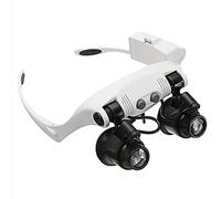 HWSY Lupa 4 Lentes 10X 15X 20X 25X Soporte Diadema Lupa Gafas con 2 Luces LED Gafas de Aumento Ocular Herramienta de Aumento