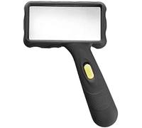 HWSY Lupas Lupa Rectangular, Lupa de Mano 10X con 2 Luces LED Brillantes para Leer el Mapa del Libro del periódico Interesting