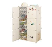 HWSY Zapatero de 2 columnas y 9 Niveles, Almacenamiento de plástico con Puerta a Prueba de Polvo, 36 Pares de Zapatos, Dormitorio, Sala de Estar, Blanco, 85X32X141CM Interesting