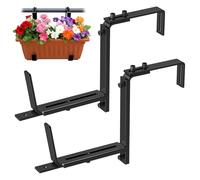 Hwtcjx Soporte de Maceteros para Parapetos y Barandas de Balcón, Soporte de Jardineras Adecuado y Ajustable, Soporte Macetas Exterior, Fijación metálica Flexible para jardineras