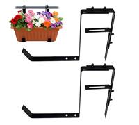 Hwtcjx Soporte de Maceteros para Parapetos y Barandas de Balcón, Soporte de Jardineras Adecuado y Ajustable, Soporte Macetas Exterior, Fijación metálica Flexible para jardineras