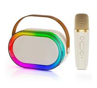 HWWR Máquina de karaoke D35 con 1 micrófono inalámbrico, Avec lumières LED et Son Magique