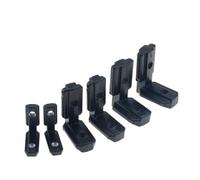HWWW 10 unids/pack 2020 negro forma de L Conector de esquina interior soporte de junta con tornillos for perfil de aluminio 2020 3030 4040(30 EU)
