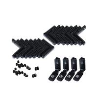 HWWW 20 piezas negro serie 2020 tipo L soporte de fijación de Conector de esquina interno con tornillos for ranura de extrusión de aluminio serie 20x20
