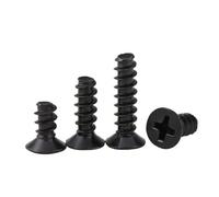HWWW 50-500pcst M1 M1.2 M2 M2.3 M2.6 M3 M4 Mini tornillo de acero al carbono negro cabeza avellanada empotrada en cruz tornillo autorroscante(8mm,M1.7 (200pcs))