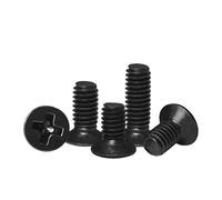 HWWW 500/200/ 100/50/ 20 piezas M1 M1.2 M1.4 M1.6 M2 M2.5 M3 M3.5 M4 M5 Tornillo de cabeza avellanada plana cruzada de acero negro pequeño(20mm,M2.0 (100pcs))