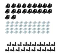 HWWW Juego de conectores de perfil de aluminio 3030, soporte de esquina de 20 piezas + 40 tapas hexagonales M6x12mm + 40 tuercas con ranura en T M6 serie 20(3030 Black set)