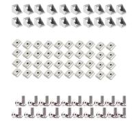 HWWW Juego de conectores de perfil de aluminio 3030, soporte de esquina de 20 piezas + 40 tapas hexagonales M6x12mm + 40 tuercas con ranura en T M6 serie 20(3030 Sliver Set)