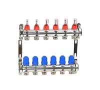 HWWW Kit De Colector De Acero Inoxidable S304 PT6112 G1"*50MM | Tornillo Termostático Del Medidor De Flujo(7 ports)
