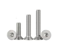 HWWW M1.6 M2 M2.5 M3 M4 M5 M6 M8 M10 304 Hexágono de acero inoxidable Tornillo avellanado Tornillo de cabeza plana Tornillos Allen DIN7991(90mm,M5 (10pcs))