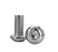 HWWW M2 M2.5 M3 M4 M5 M6 M8 A2 tornillos redondos de acero inoxidable o cabeza avellanada plana DIN7991 tornillo con cabeza hexagonal Allen ISO7380 5-55 Uds(Stainless (ISO7380),12MM_M5(10PCS))