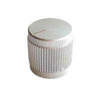 HWWW Potenciómetro de Volumen de aleación de Aluminio sólido de 15 x 15 mm for Amplificador de Audio, Tono de CD, Perilla de patrón Recto, 1 Unidad(Silver)