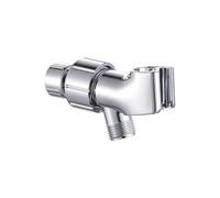 HWWW Soporte for cabezal de ducha de tres vías G1/2″, válvula desviadora de ducha, soportes ajustables for cabina de ducha, filtro, accesorios de baño, color negro(Chrome)