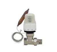 HWWW Válvula termostática recta de 2/3 vías for radiador, controlador de temperatura for sistema de calefacción, ahorro de energía de 30 a 70 grados, DN15-DN32, latón(D-DN25)