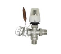 HWWW Válvula termostática recta de 2/3 vías for radiador, controlador de temperatura for sistema de calefacción, ahorro de energía de 30 a 70 grados, DN15-DN32, latón(C-DN25)
