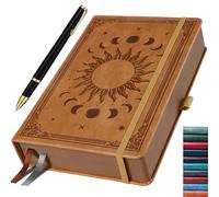 HwxBen Cuaderno Rayado B5 con 360 páginas, papel de 100 g/m², con bolígrafo incluido - Color Marrón Claro - Diseño clásico y práctico para escribir, planificar o tomar apuntes.