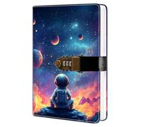 HwxBen Elegante diario A5 con candado - 244 páginas de piel sintética con cerradura de combinación para registros diarios, sueños o historias de viaje - Cuaderno con cerradura para hombres, mujeres y