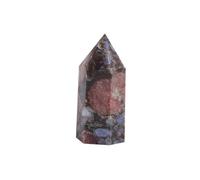 HWXMUGLXL 1 Piece Blue Hornblende Crystal Dot Column Obelisk Ornaments Gemstone Stone