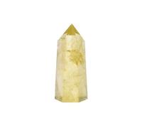 HWXMUGLXL 1PC Crystal Citrine Point Hexagonal Column Ornament Magic Repair Home Decoration Ornaments Gemstone Stone