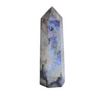 HWXMUGLXL 1PC Labradorite Hexagonal Column Stone Crystal Point Ornament Wand Home Decor DIY Gift Decoration Ornaments (Size : 50-60mm) Gemstone Stone