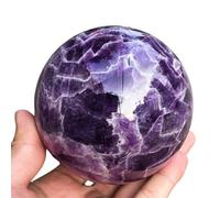 HWXMUGLXL Amethyst Crystal Sphere with Wood Stand, Purple Ball for, Feng Shui, and, Witchcraft Supplies,11cm Gemstone Stone
